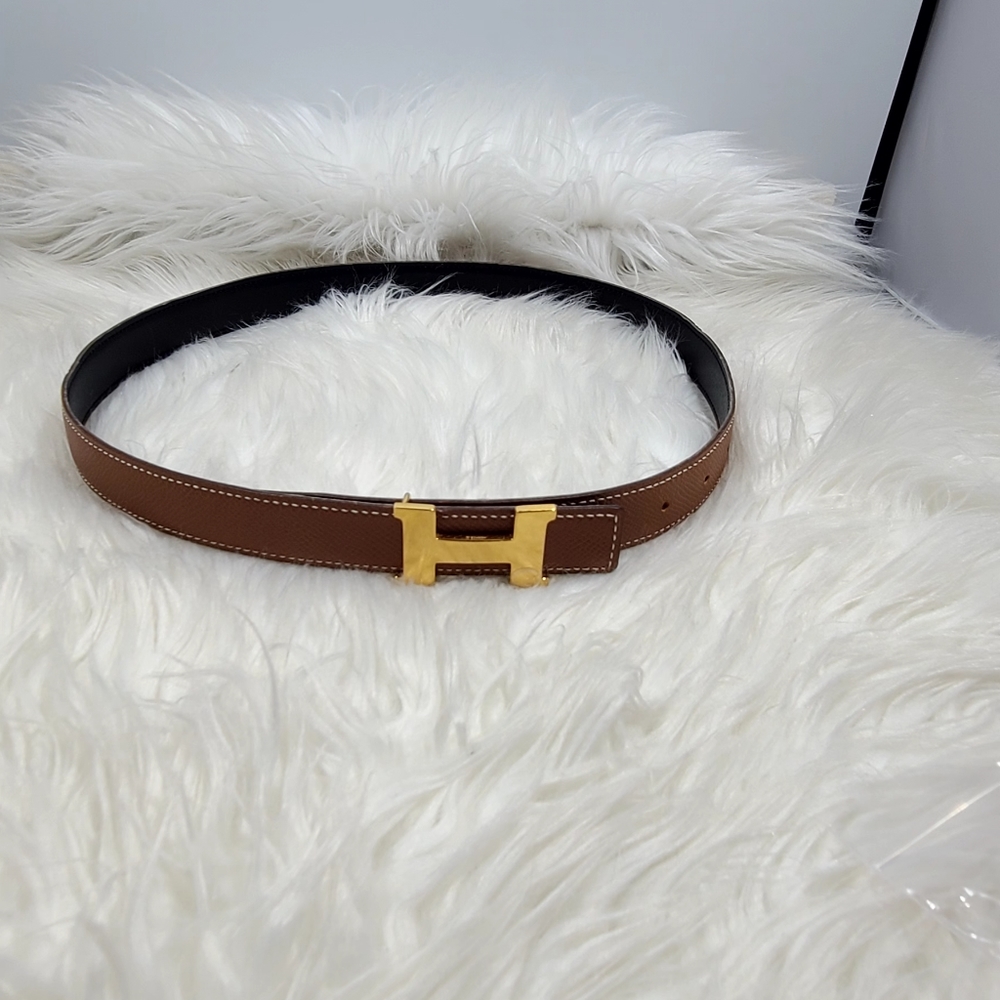 H Martelee belt buckle and reversible leather strap 32mm
